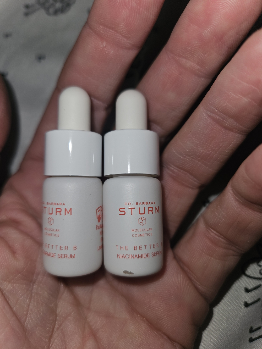 Dr. Barbara Sturm White Mini Dropper Serums with Red Logo